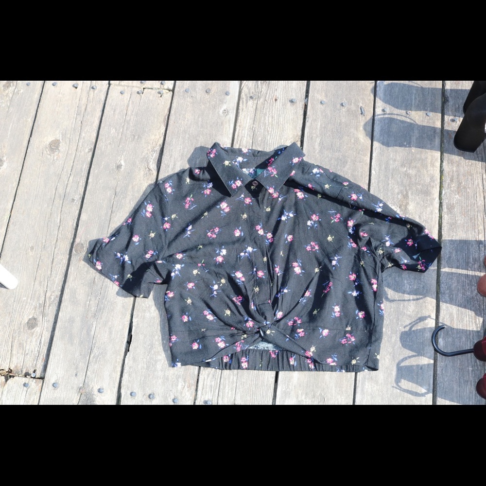 Twisted Floral Button Up